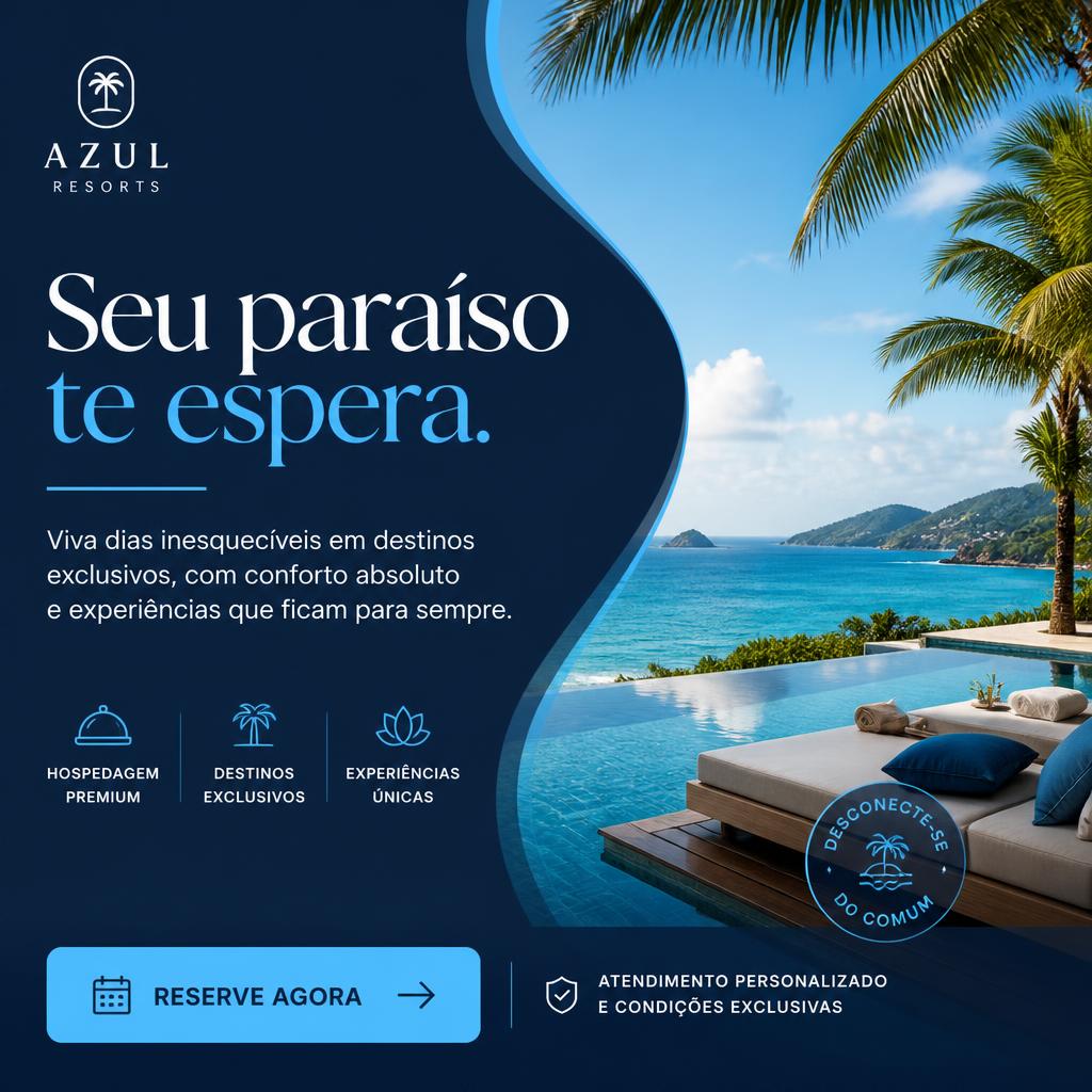Criativo de campanha — Resorts
