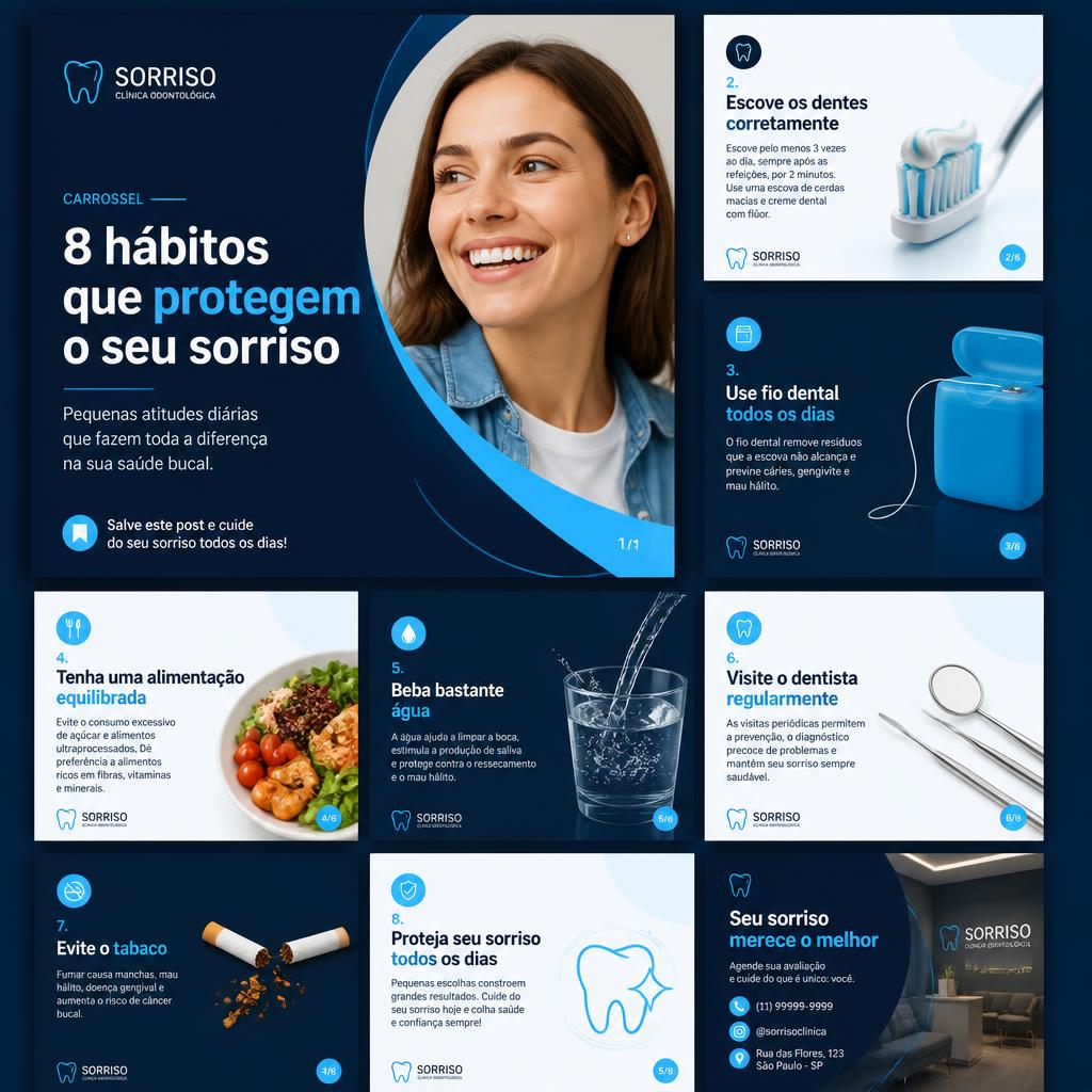 Carrossel educativo — Clínica odontológica